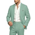 thumbnail image 6 of FGVCTG Mens Notch Lapel Blazer Jacket Casual Regular Fit Sport Coat Business Wedding Suit Jacket for Daily Party Prom Office Wear Green 2XL, 6 of 7