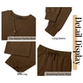 thumbnail image 6 of Fantaslook Fall Fashion Two Piece Lounge Sets for Women Henley V Neck Vacation Travel Outfit Casual Wide Leg Pants Matching Sets Women Clothing, 6 of 7