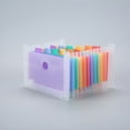 thumbnail image 1 of Nvzi Organizador de archivos expandible de 2 piezas, tamaño A5, bolsa de almacenamiento para hojas de tickets, soporte telescópico para oficina, color blanco y arcoíris, 1 of 4