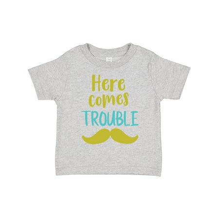 

Inktastic Here Comes Trouble Mustache Moustache Boys or Girls Toddler T-Shirt