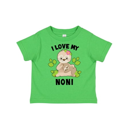 

Inktastic Cute Sloth I Love My Noni with Green Leaves Gift Toddler Boy or Toddler Girl T-Shirt