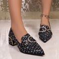 thumbnail image 6 of Black Women'S Slip-On Fashion Shoe With Pointed Toe And Metallic Buckle Detail, 6 of 9