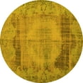 thumbnail image 1 of Ahgly Company Machine Washable Indoor Round Persian Yellow Traditional Area Rugs, 6' Round, 1 of 4