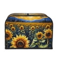 thumbnail image 2 of Uemuo Starry Sky Moon Sunflower Print Toaster Cover 4 Slice, Small Kitchen Appliance Covers, Toaster Oven Cover with Loop, Bread Machine Cover Dust Cover Protection, 2 of 7