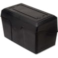 thumbnail image 1 of Stackable Flip Top 3 x 5 Index Card Holder, 300 Card Capacity Box, Black, 3.5 H x 5.5 L x 3 W Inches,, 1 of 2