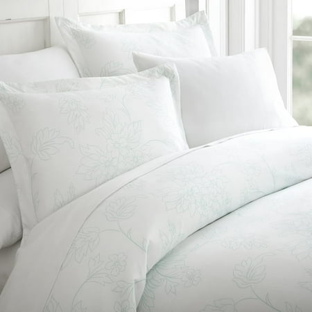 Aqua King Duvet - Soft Essentials™ Premium Ultra Soft Vine Pattern 3 Piece Duvet Cover Set - Queen - Aqua