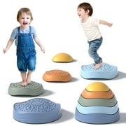 Balance Stepping Stones for Kids 5pcs Non-Slip River Stones, Indoor and Outdoor Toys Lawn Games for Toddler Ages 18 mouth 2 3 4 5+