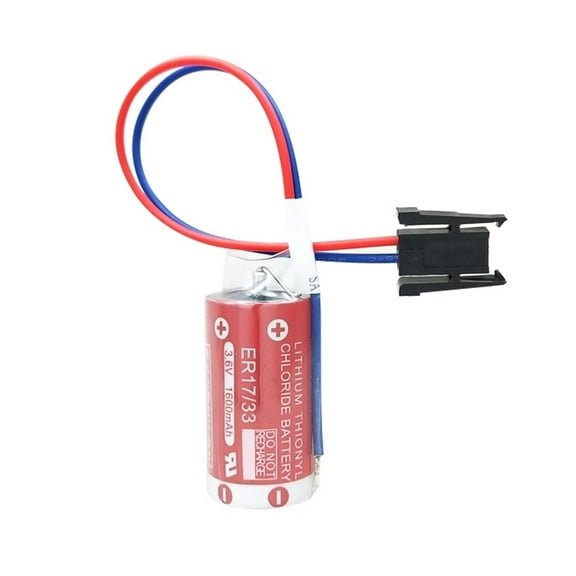 TrendyChic (1-Pack) 3.6V 1600mAh ER17/33 Non-rechargeable Disposable Lithium Battery PLC Battery with Black Plug