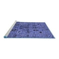thumbnail image 2 of Ahgly Company Machine Washable Indoor Round Oriental Blue Industrial Area Rugs, 3' Round, 2 of 4