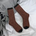 thumbnail image 5 of Logiee Dark Brown Glitter Print Adult Socks for Men & Women,Calf Socks, Ankle Socks,Boots Socks,Breathable Casual Sock,Unisex Crew Socks, 5 of 6