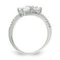 thumbnail image 2 of Sterling Silver Rhodium-plated CZ Two Stone Round Bypass Ring QR6709, 2 of 5