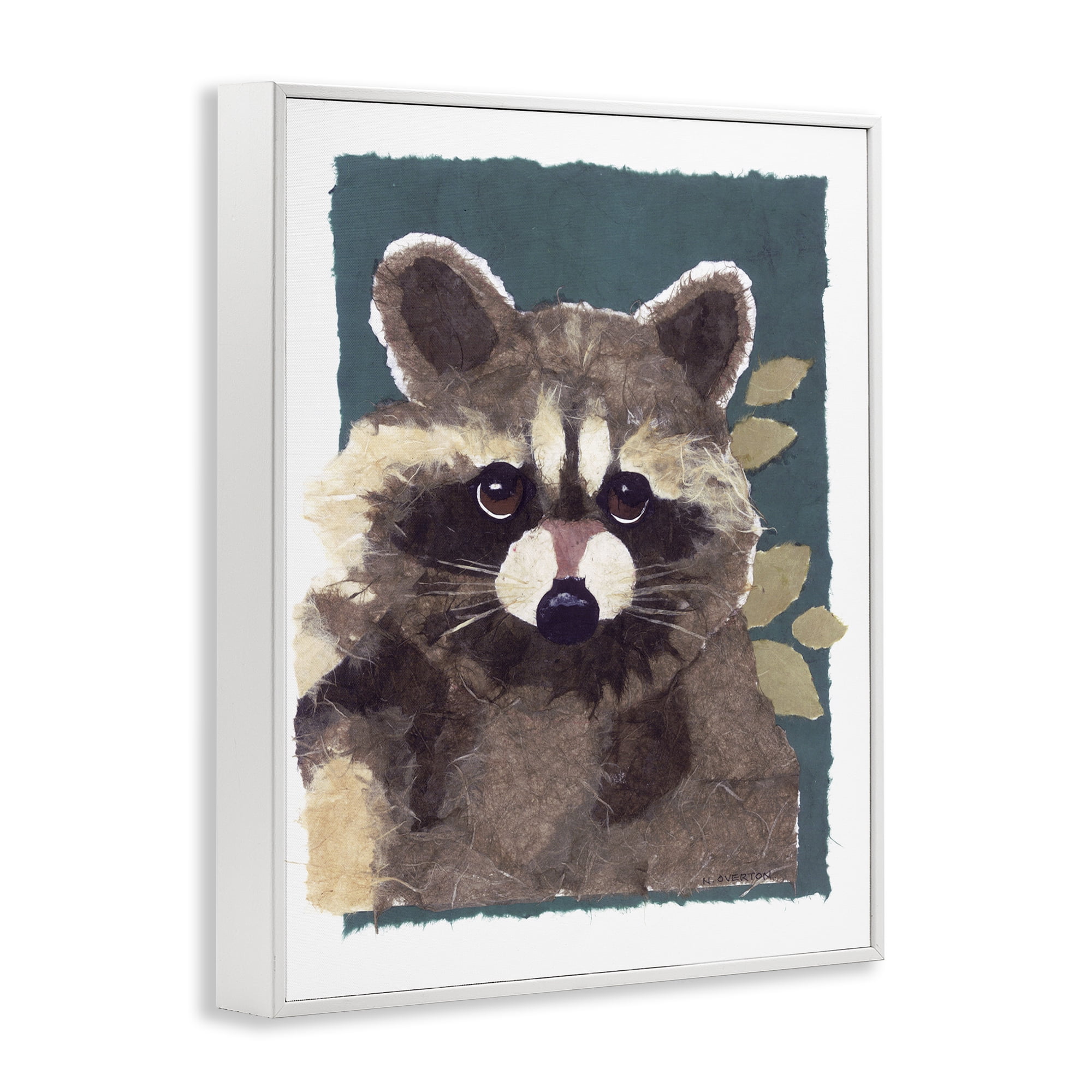 Stupell Industries Forest Animal Raccoon Animals & Insects Painting White Framed Art Print Wall Art, 11 x 14