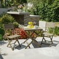 thumbnail image 3 of GDF Studio Rabion Outdoor Acacia Wood 3 Piece Folding Bistro Set, Gray, 3 of 12