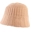 thumbnail image 3 of CoCopeaunts Women Bucket Hat Winter Thickness Elastic Knitted Hat Simple Solid Color Beggar Fisherman Hat Adjustable Foldable, 3 of 8