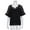 Black, variant on Patlollav Women Plus Size Tops Short Sleeve V-Neck Hollow Out Solid Casual Blouse Lace Pullover