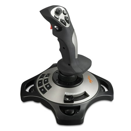 USB Flightstick PC Joystick Controller Simulator Gamepad - Wired Gaming Control for Flight Stick Simulation Games, Advanced Throttle 4 Axis 8 way HAT Switch, Realistic Vibration (Best Joystick For Flight Simulator)