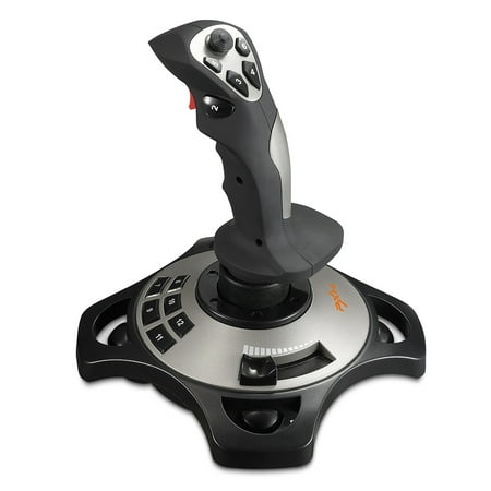 USB Flightstick PC Joystick Controller Simulator Gamepad - Wired Gaming Control for Flight Stick Simulation Games, Advanced Throttle 4 Axis 8 way HAT Switch, Realistic Vibration (Best Flight Sim Joystick)