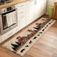thumbnail image 2 of Runner Rug 2 x 6 Ft, Brown Farmhouse Washable Non-Slip Floor Mat for Kitchen Hallway/Entryway, Vintage Country Animals Cabin Forest Long Kitchen Runner Area Rugs for Living Room, Low-Profile, 2 of 8