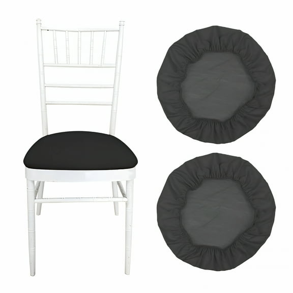 AUQ 2 Pieces Dia.17-20" Stretchy Bar Stool Covers for Round Upholstered Chairs,Washable Dustproof Barstool Seat Slipcover