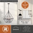 thumbnail image 4 of Bartlett 4L Bronze and Nickel Geometric Industrial Pendant Cage Light, 4 of 12