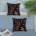 thumbnail image 3 of Spring Floral Pillow Covers 18x18 Pack of 2 Black Botanical Wildflower Herbs Throw Pillow Covers Outdoor,Summer Flower Plant Decorative Pillowcase Farmhouse Linen Cushion Case for Sofa Couch, 3 of 7