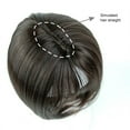 thumbnail image 3 of Clips-On Short Hair Wig 25cm Female Head Top Replacement Blocks For Effectively Covering Sparse & Gray Hair Light Brown, 3 of 7