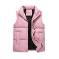 thumbnail image 1 of Capreze Puffer Jacket Vest Solid Color Outwear for Women Water-Resistant Cardigan Waistcoat Winter Warm Sleeveless Coat Pink 2, 1 of 2