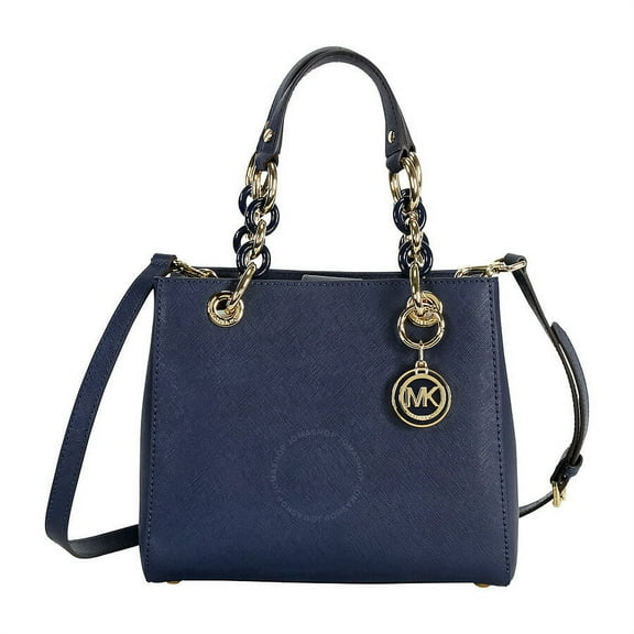 Cynthia SMALL Leather Satchel in NAVY