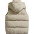 thumbnail image 4 of Chaleco acolchado de invierno para hombre con capucha extraíble para exteriores, 4 of 5