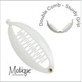 thumbnail image 4 of SET OF TWO White 3.5 Inch Mini Banana Clip Hair Clincher Rounded Edges Hair Comb, 4 of 5