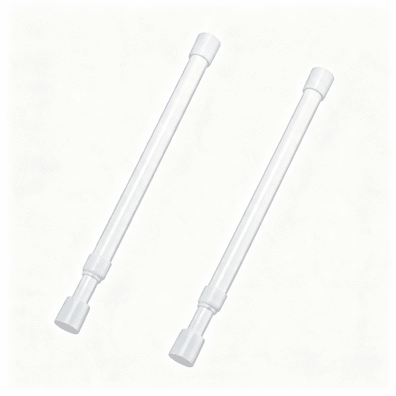 LQSEO 2 Pcs Small Tension Rod 10-15.7" Spring Rod,White Tension Rod Spring Tension Rod,Small Tension Curtain Rod,Mini Tension Rods for Closet,Cabinets,Cupboard,Drawers
