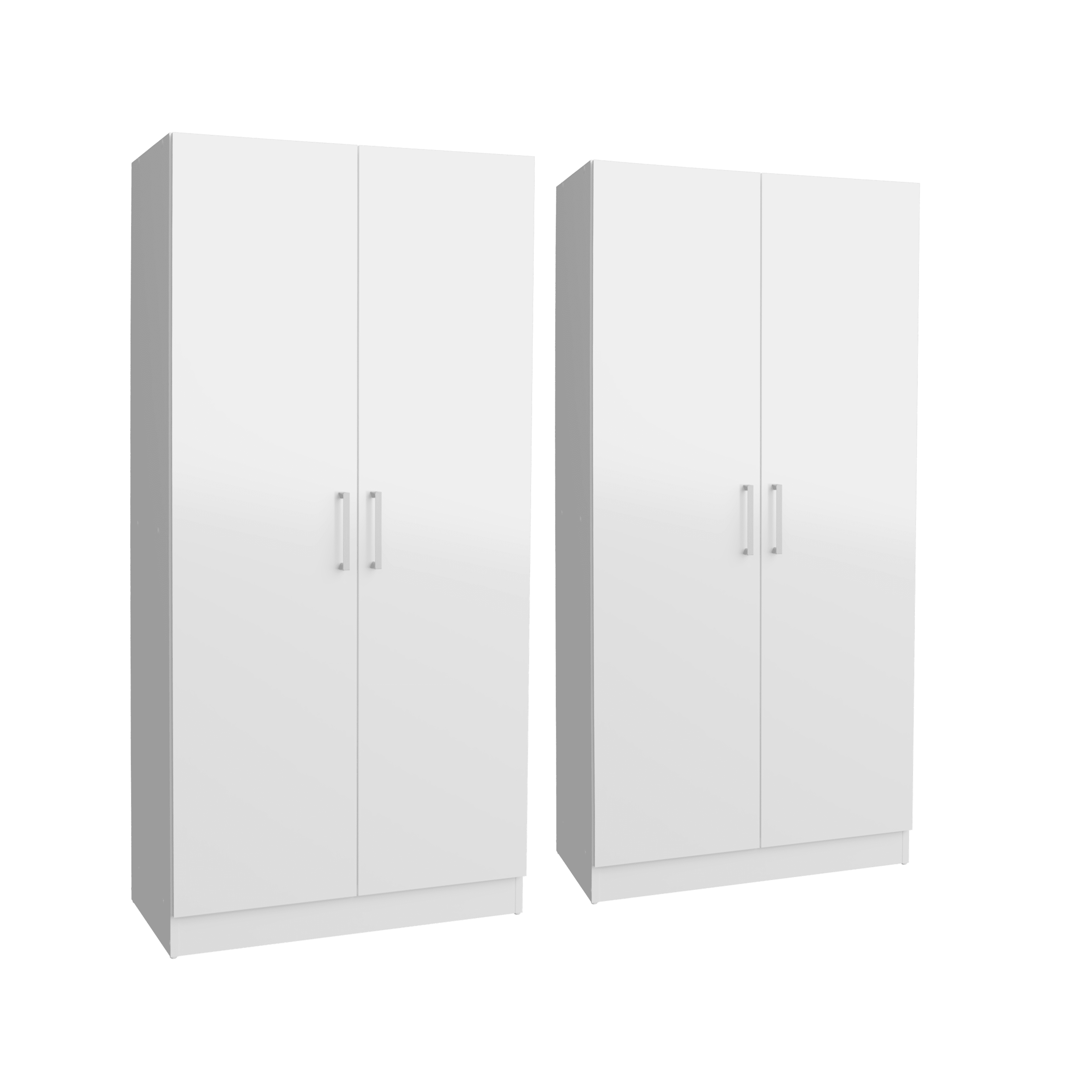 Kappesberg Liam 2-Piece White 2-Door Pantry Cabinet Set with Shelves for Kitchen or Laundry
