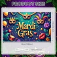 thumbnail image 2 of Colorful Feathers Mardi Gras Banner Gold Masquerade Carnival Display Green Flags Star Decorations Happy Mardi Gras Backdrop for Mardi Gras Party Masquerade Ball Festival Celebration, 2 of 9