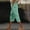Mint Green women's capri pants elastic waist a1, variant on Women's Capri Pants Elastic Waist Loose Flowy Cropped Trousers Summer Casual Palazzo Pants for Beach Work Lounge Fashion Beachwear Clothes, Mint Green 2XL