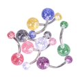 thumbnail image 4 of Racing Butterfly 8PCS/Set Colorful Glitters Navel Belly Button Ring Barbell Piercing Body Jewelry, 4 of 6