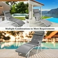 thumbnail image 4 of Patiojoy 2 Pcs Chaise Longue Pliante Rembourrée Inclinable Réglable Gris, 4 of 6