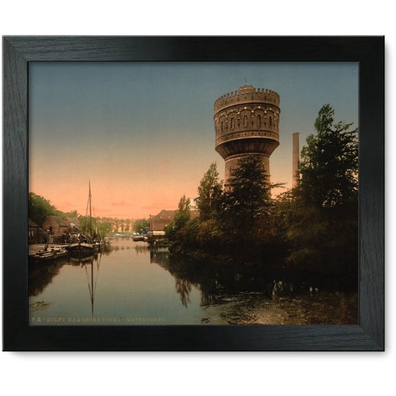 Framed Print: The Water Tower, Delft, Holland, circa 1890