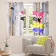 thumbnail image 3 of Erosebridal Coloful Fish Blackout Curtains, Rustic Farmhouse Cabin Decor Curtains, Japanese Koi Fish Window Curtains & Drapes, Retro Old Barn Door Darkening Curtains Bedroom Decor, 42"X63", 3 of 5