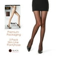 thumbnail image 6 of G&Y Women's Sheer Tights - 20D Control Top Pantyhose with Reinforced Toes, 3 Pairs, Black, 2XL, 6 of 6