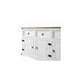 thumbnail image 7 of HomeStock Suburban Sophistication Wood Buffet Sideboard in Rustic Finish, Solid Pine, Dovetail Drawer Joints, Distressed Hardware, Spacious Storage, Easy Assembly-Color:Distressed White,Size:3 Door, 7 of 7