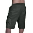 thumbnail image 5 of tarylea Cotton Linen Shorts for Men Solid Color Elastic Waist Shorts Knee Length Shorts with Pockets Casual Loose Lightweight Breathable Shorts, 5 of 8