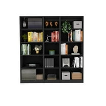 71 in. Five Tier Bookcase, Black