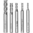 thumbnail image 1 of Qucyy Drill Bit Set 4 Flute End Mill Tungsten Carbide Steel Cutter Router Bits Rotary Burrs Tool Straight Shank 6mm-8mm Double Edge Engraving Bits, 5pcs, 1 of 5
