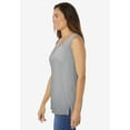thumbnail image 3 of Woman Within Plus Size Perfect Sleeveless Shirred U-Neck Tunic, 3 of 6