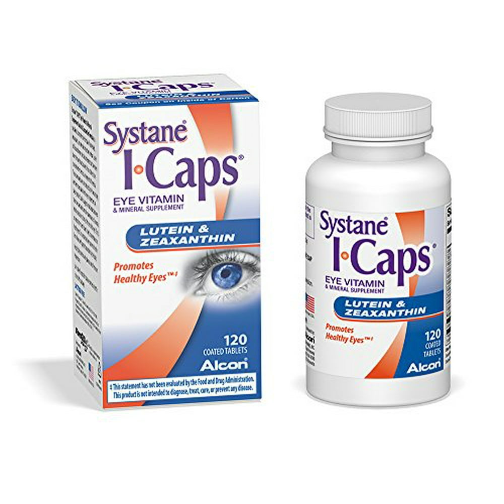 Systane ICaps Eye Vitamin & Mineral Supplement, Lutein & Zeaxanthin Formula, 120 Coated Tablets