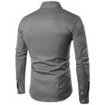 thumbnail image 2 of Chemise à Manches Longues pour Hommes Homme Décontractée Imprimée Col Montant Chemise de Base à Manches Longues Blouse Chemises à Manches Longues pour Hommes, 2 of 3
