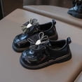 thumbnail image 5 of Girls' Heart Rhinestone Bow Flat Shoes, Soft Sole Casual Mary Janes, Ideal for Daily School Outfits, Weekend Strolls and Small Gathering Occasions Black 3.5-4 Years, 5 of 5