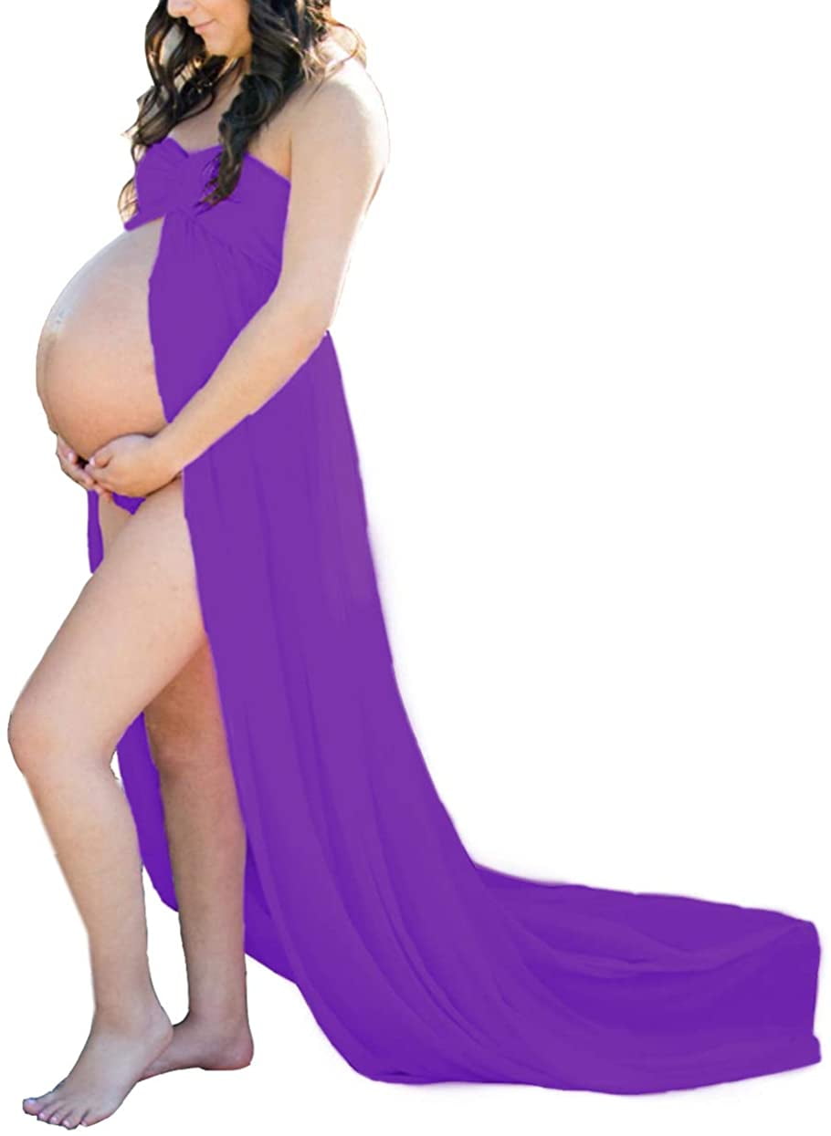 MODUO Maternity Dress for Photoshoot Sleeveless Open Front Photography