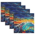thumbnail image 5 of Satin Native Fab Cotton Dinner Napkin Galactic Wave Rider Reusable, 5 of 8