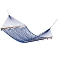 thumbnail image 1 of Bliss Hammocks 2-Person Cotton Rope Hammock with Spreader Bar & Hardware, 80x60, Blue, 1 of 5